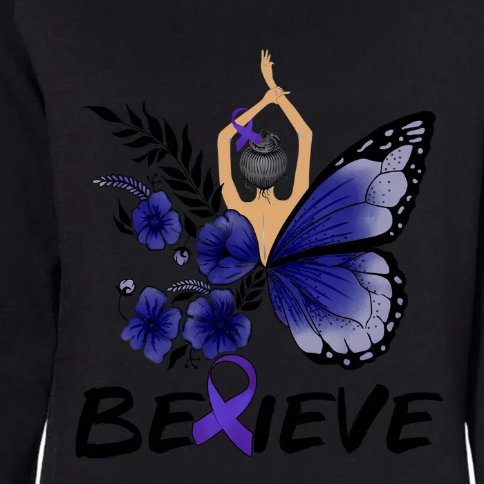 Butterfly Colon Cancer Womens California Wash Sweatshirt