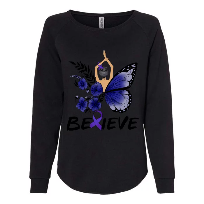 Butterfly Colon Cancer Womens California Wash Sweatshirt