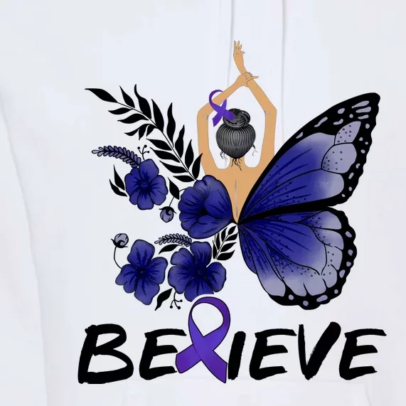 Butterfly Colon Cancer Premium Hoodie