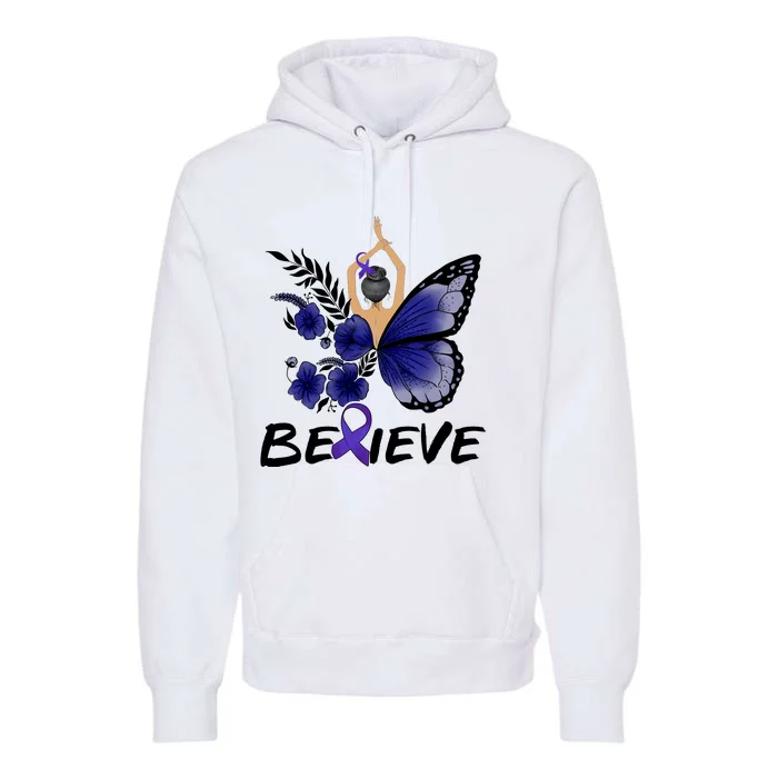 Butterfly Colon Cancer Premium Hoodie