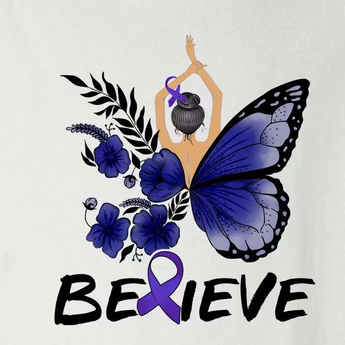 Butterfly Colon Cancer Toddler Long Sleeve Shirt