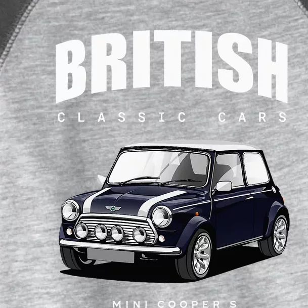 British Classic Car Dark Blue Mini Sports Car Toddler Fine Jersey T-Shirt