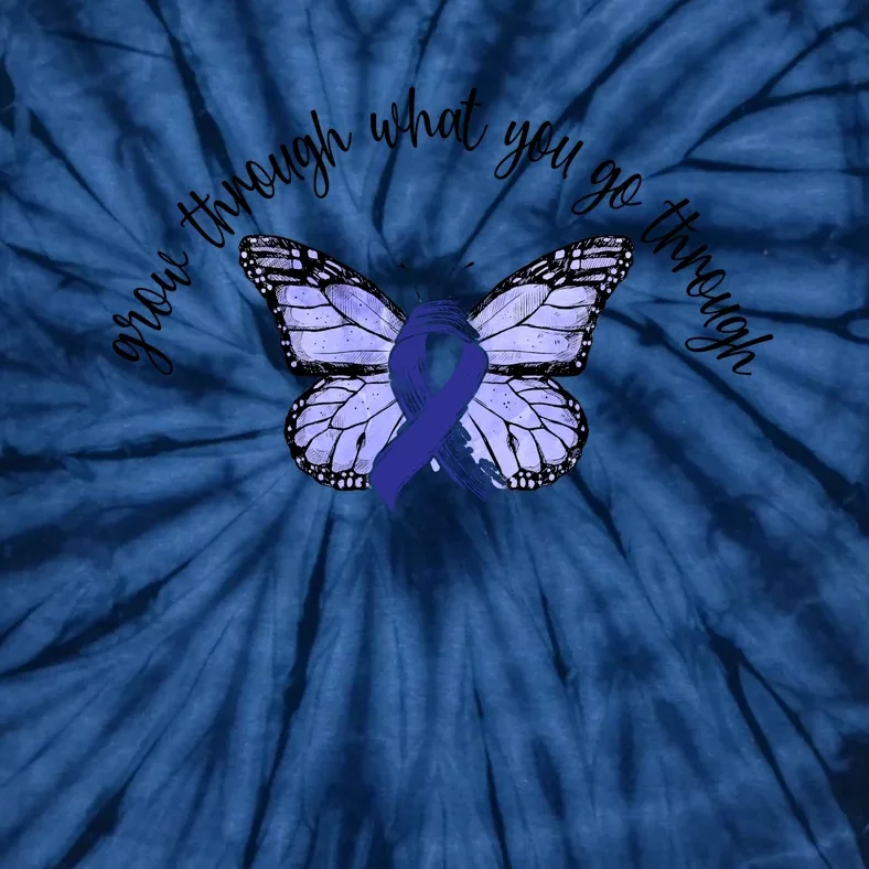 Butterfly Colon Cancer Tie-Dye T-Shirt