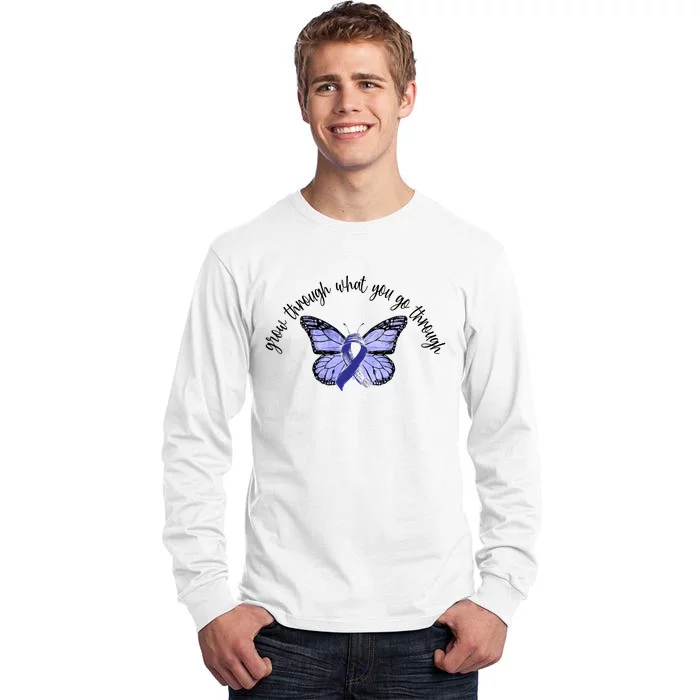 Butterfly Colon Cancer Tall Long Sleeve T-Shirt