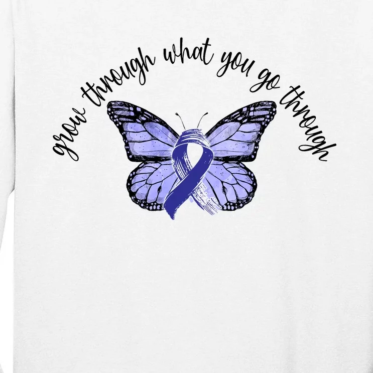 Butterfly Colon Cancer Tall Long Sleeve T-Shirt