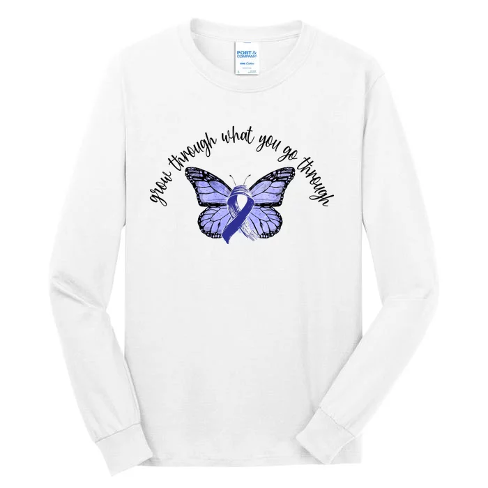 Butterfly Colon Cancer Tall Long Sleeve T-Shirt