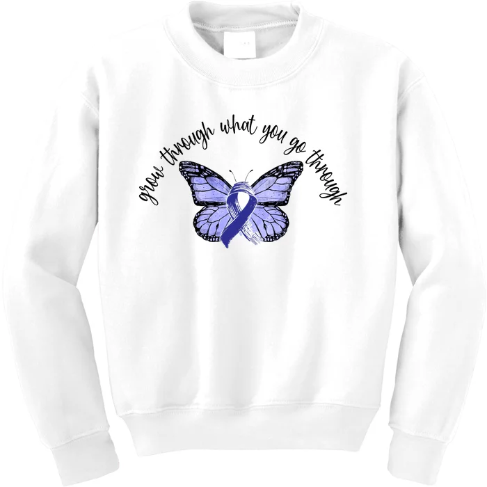 Butterfly Colon Cancer Kids Sweatshirt