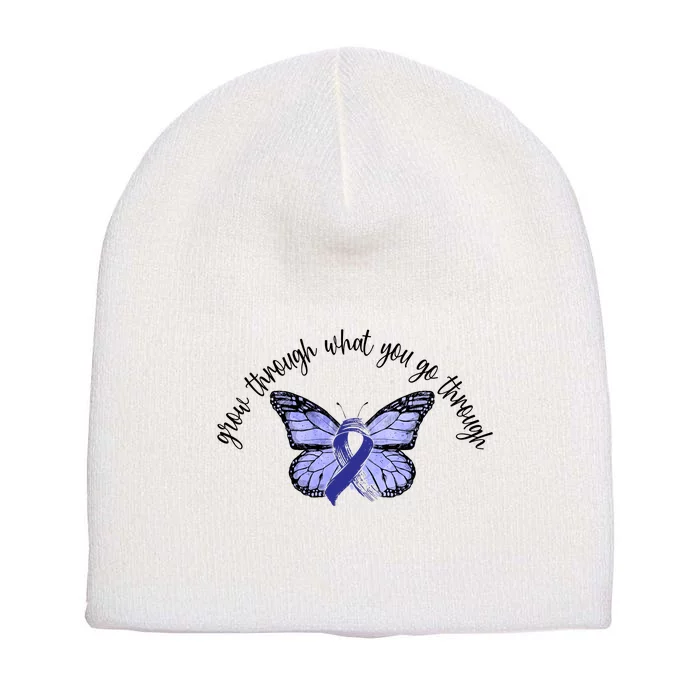 Butterfly Colon Cancer Short Acrylic Beanie