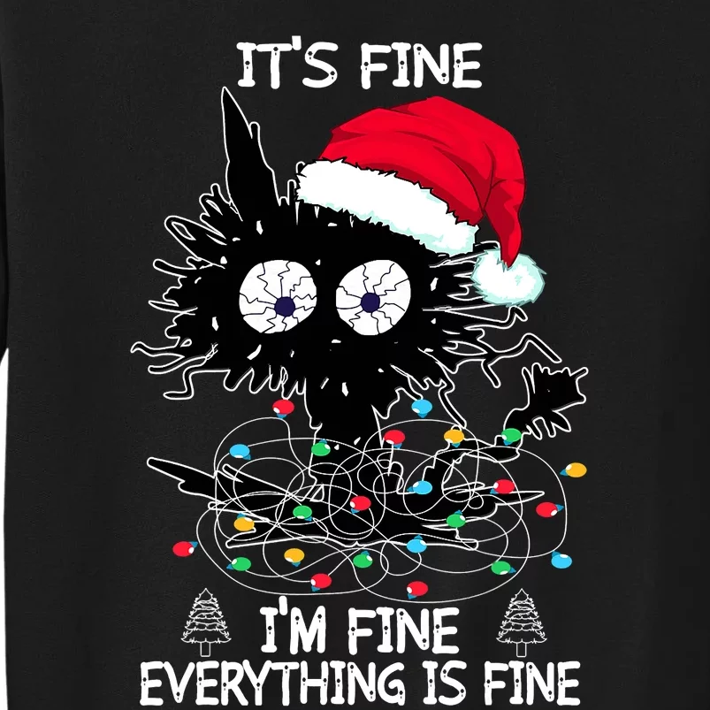 Black Cat christmas It's Fine I'm Fine Everything Is Fine Sweatshirt