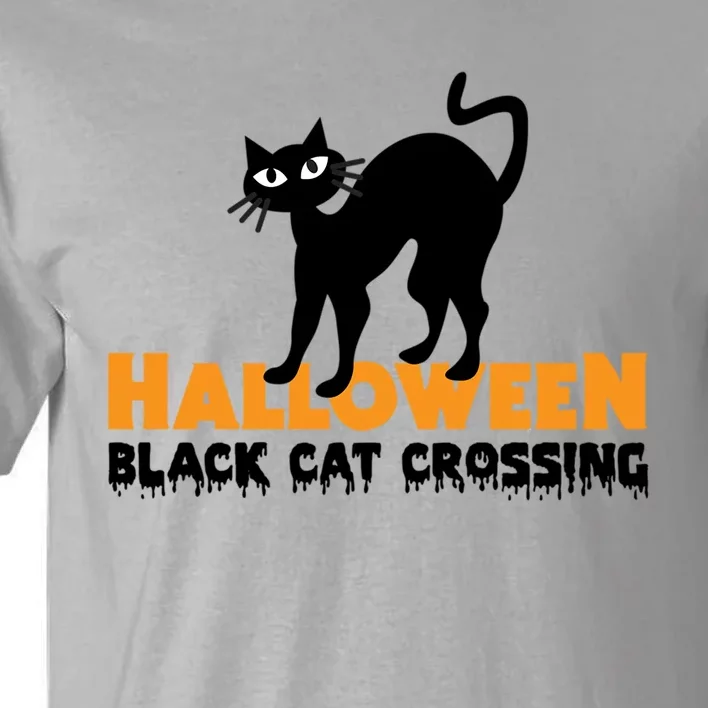 Black Cat Crossing Funny Original Halloween Party Knitwear Gift Tall T-Shirt