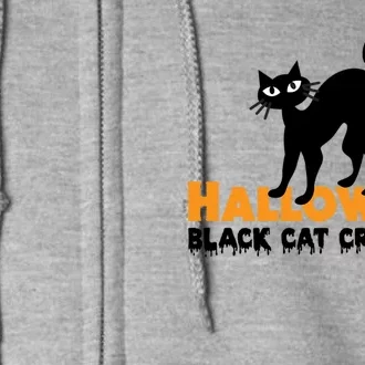 Black Cat Crossing Funny Original Halloween Party Knitwear Gift Full Zip Hoodie