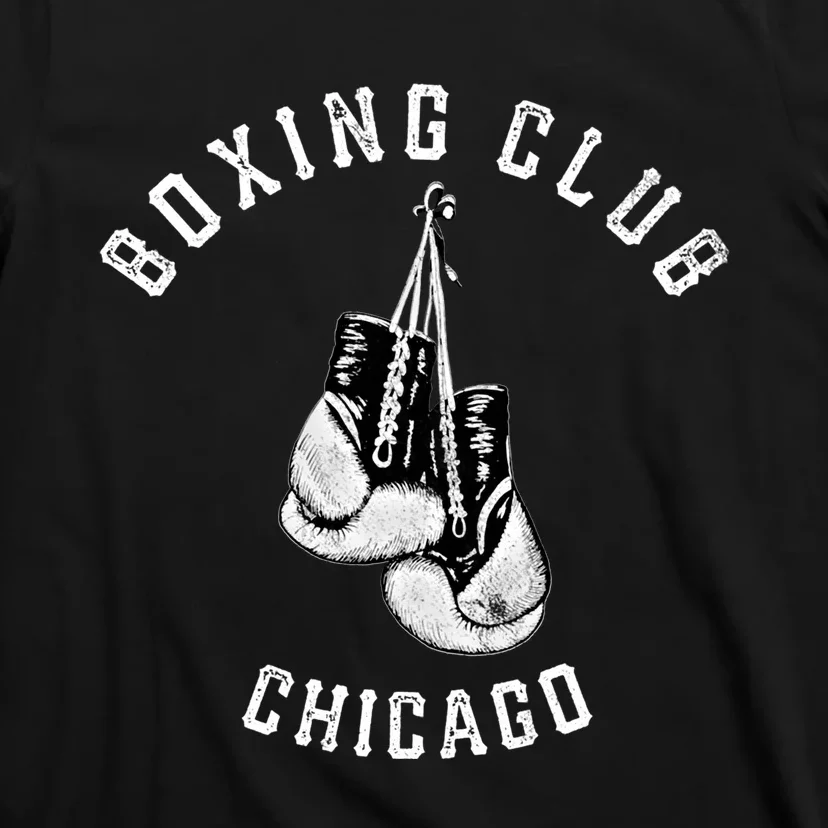 Boxing Club Chicago Gift Distressed Gloves Cool Gift T-Shirt