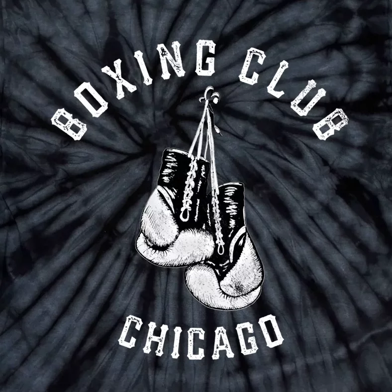 Boxing Club Chicago Gift Distressed Gloves Cool Gift Tie-Dye T-Shirt