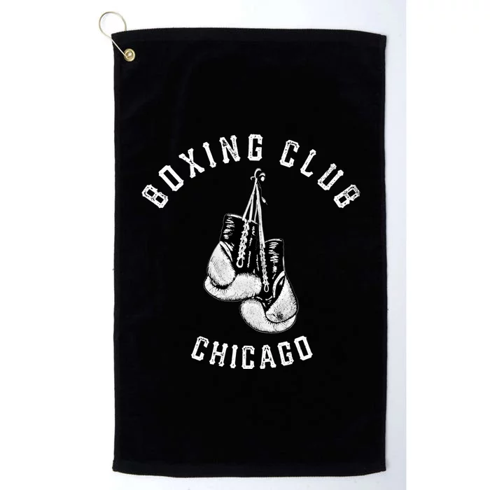 Boxing Club Chicago Gift Distressed Gloves Cool Gift Platinum Collection Golf Towel