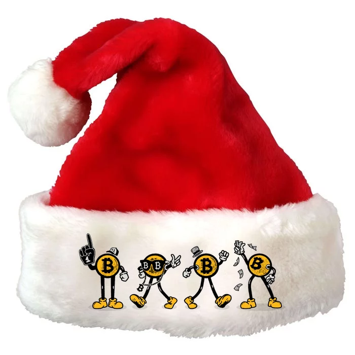 Bitcoin Cartoon Characters Premium Christmas Santa Hat