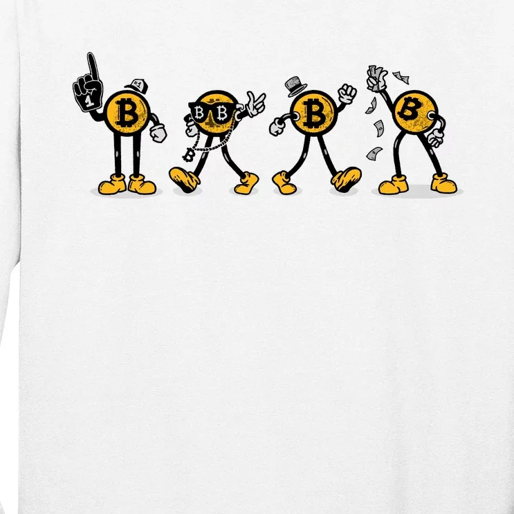 Bitcoin Cartoon Characters Long Sleeve Shirt