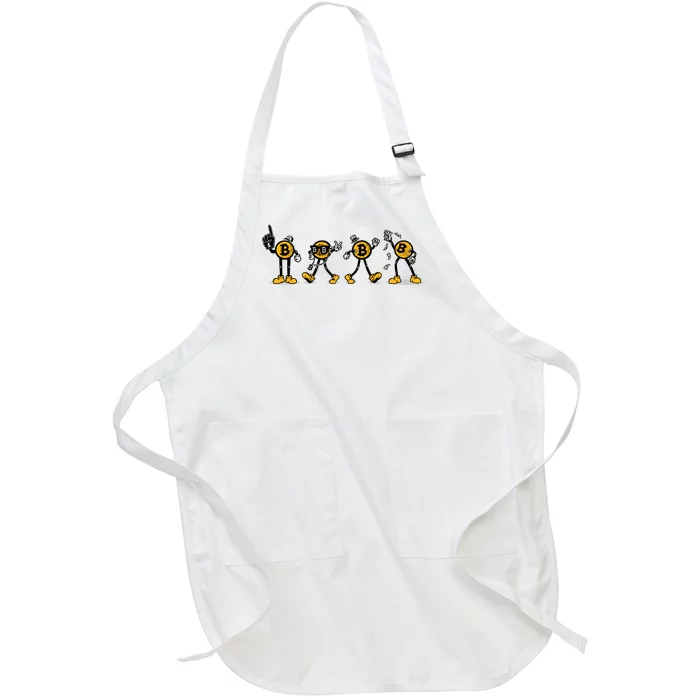 Bitcoin Cartoon Characters Full-Length Apron With Pocket