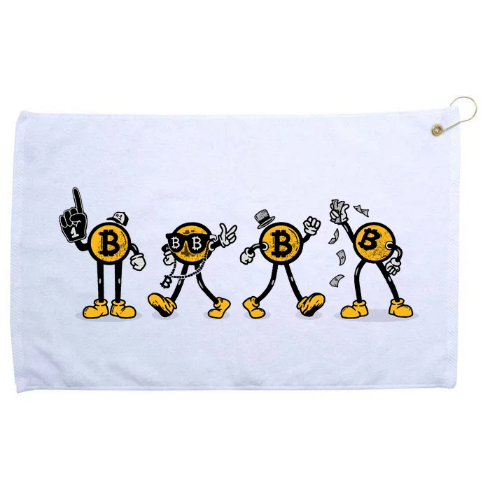 Bitcoin Cartoon Characters Grommeted Golf Towel