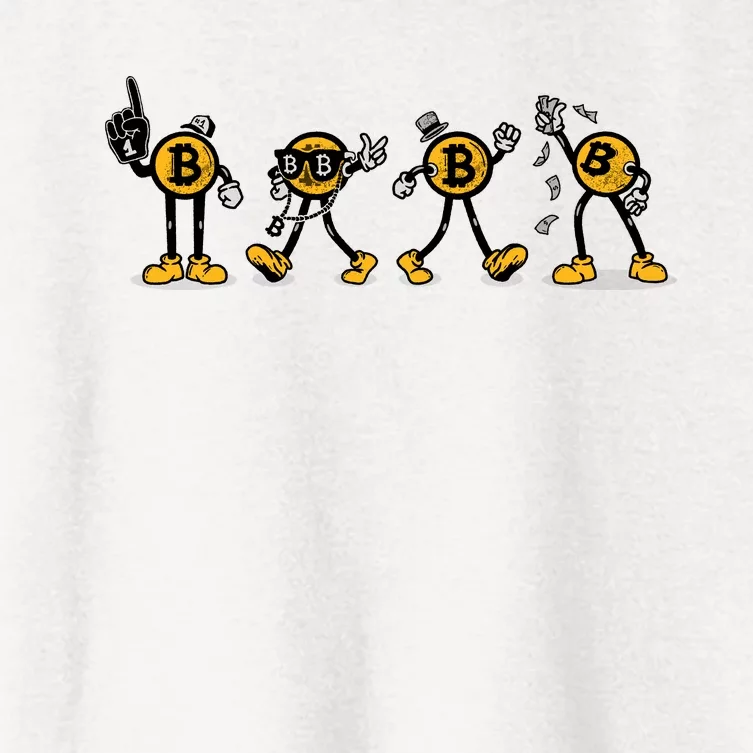 Bitcoin Cartoon Characters Women's Crop Top Tee