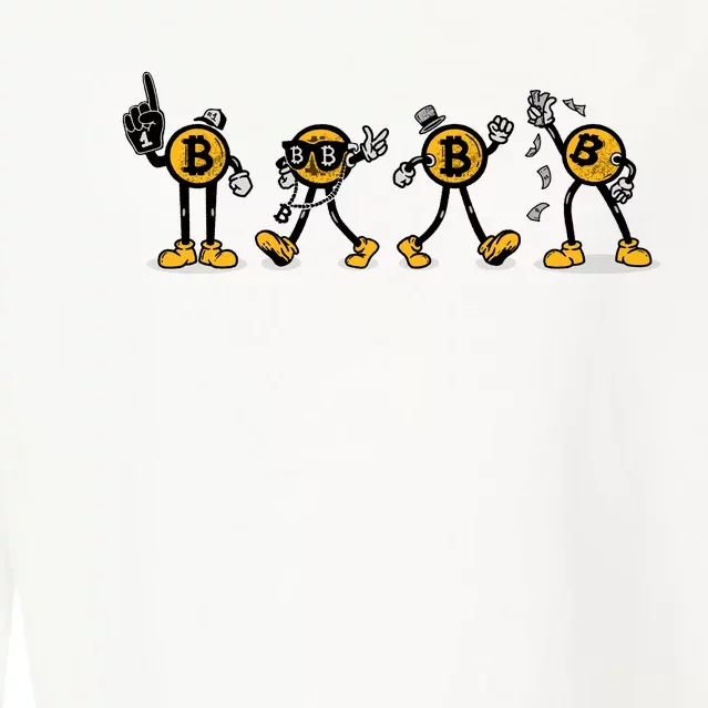 Bitcoin Cartoon Characters Cropped Pullover Crew