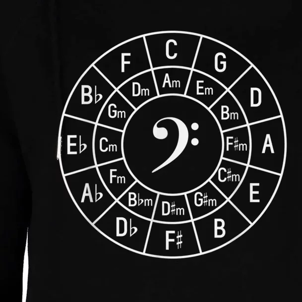 Bass Clef Circle Of Fifths Musician Composer Womens Funnel Neck Pullover Hood