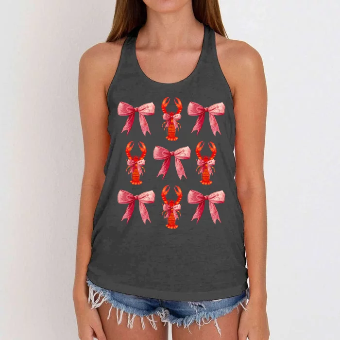 Bow Cute Coquette Crawfish Women's Knotted Racerback Tank