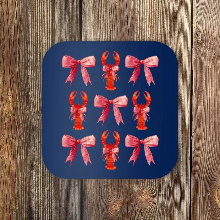 Bow Cute Coquette Crawfish Coaster