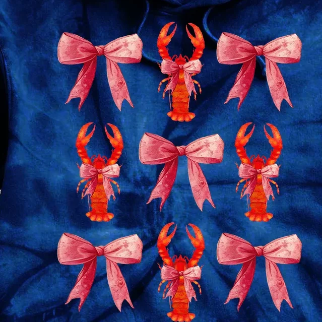 Bow Cute Coquette Crawfish Tie Dye Hoodie