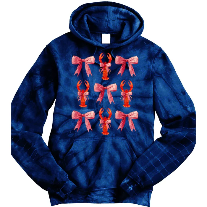 Bow Cute Coquette Crawfish Tie Dye Hoodie