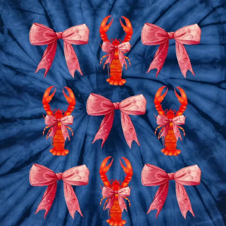 Bow Cute Coquette Crawfish Tie-Dye T-Shirt