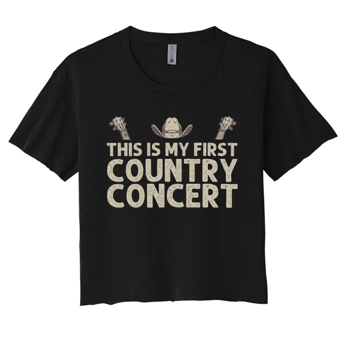 Best Country Concert Art For Women Country Music Concert Women's Crop Top Tee