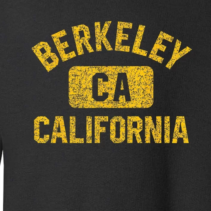 Berkeley CA California Gym Style Distressed Amber Print Toddler Sweatshirt