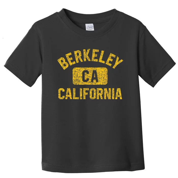 Berkeley CA California Gym Style Distressed Amber Print Toddler T-Shirt