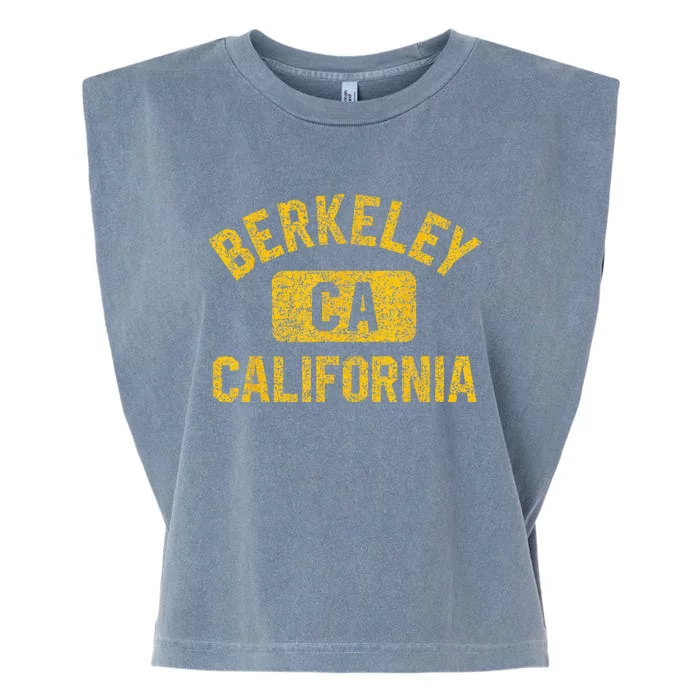 Berkeley CA California Gym Style Distressed Amber Print Garment-Dyed Women's Muscle Tee