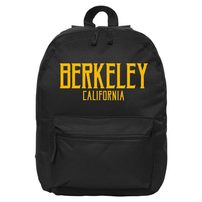 Berkeley California CA Vintage Text Amber Print 16 in Basic Backpack