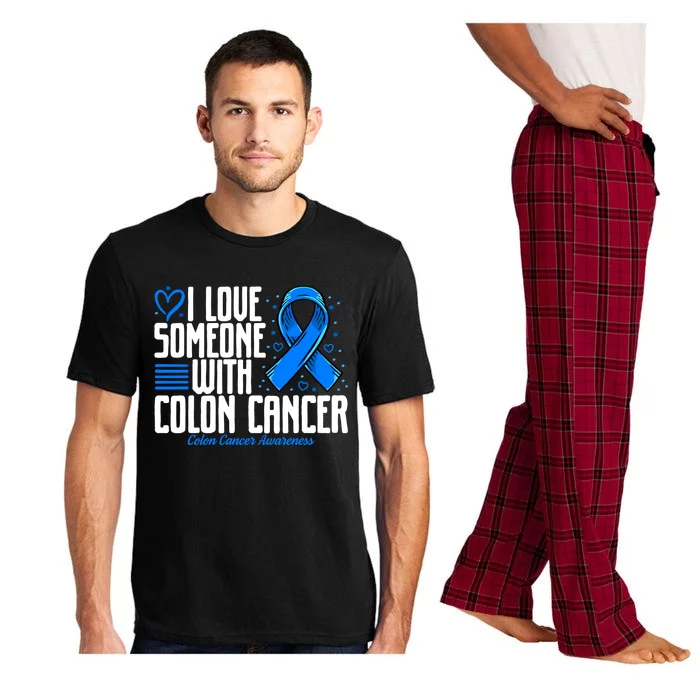 Blue Colon Cancer I Love Someone With Colon Cancer Awareness Gift Pajama Set