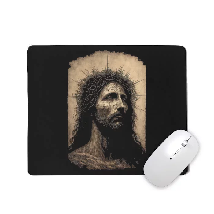 Biblical Christ Catholic Jesus Shroud of Turin Aesthetic Mousepad