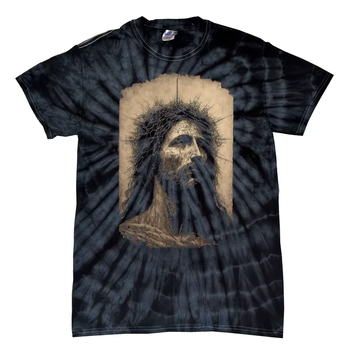 Biblical Christ Catholic Jesus Shroud of Turin Aesthetic Tie-Dye T-Shirt