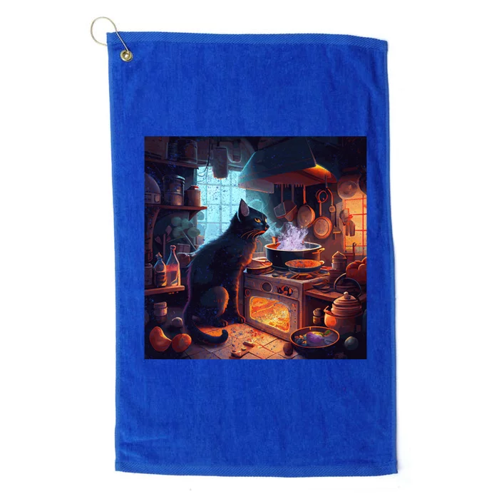 Black Cat Cooking Space Gift Platinum Collection Golf Towel