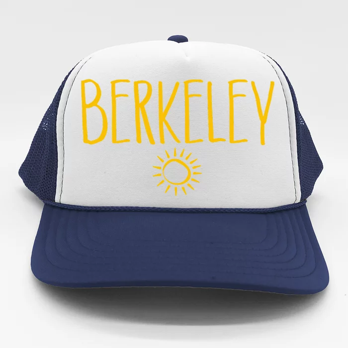 Berkeley California CA Sun Drawing Amber Trucker Hat