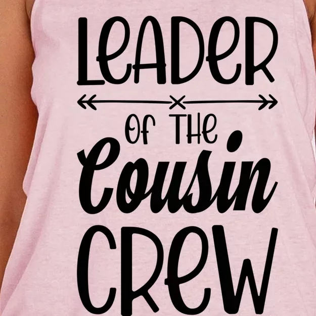 Big Cousin Crew Big Cousin Crew Leader Of The Cousin Crew Gift Women's Knotted Racerback Tank