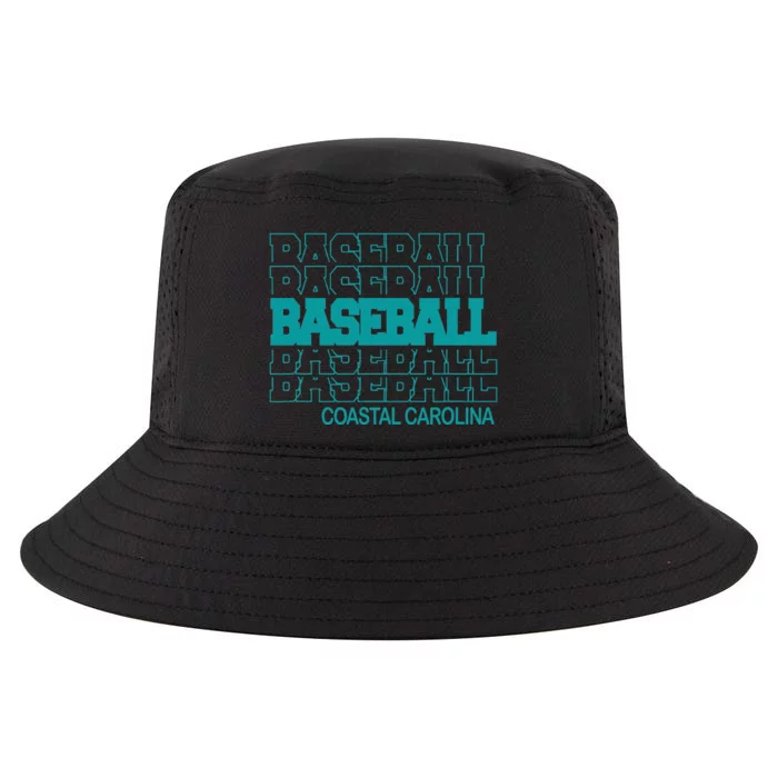 Baseball Coastal Carolina in Modern Stacked Lettering Cool Comfort Performance Bucket Hat