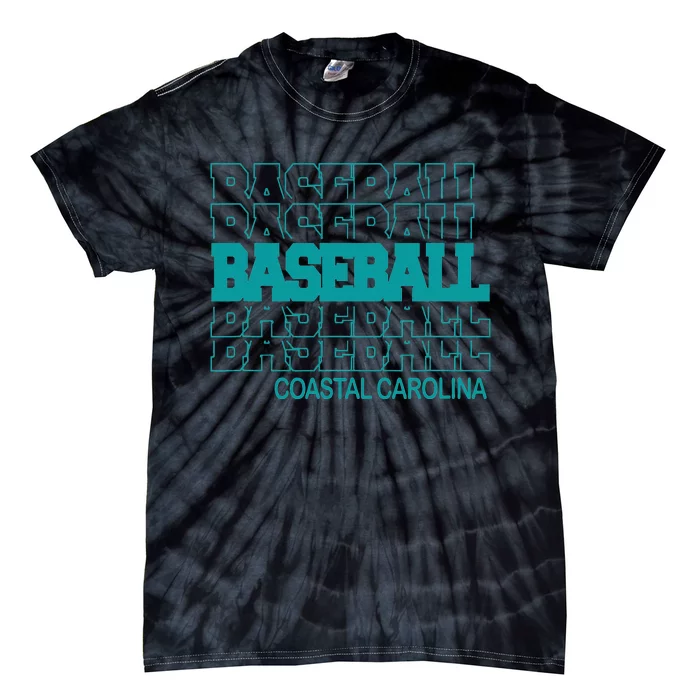 Baseball Coastal Carolina in Modern Stacked Lettering Tie-Dye T-Shirt