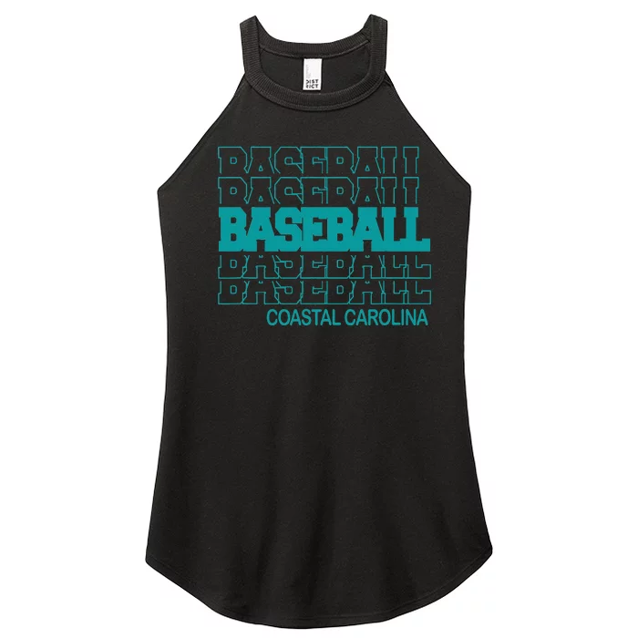 Baseball Coastal Carolina in Modern Stacked Lettering Women’s Perfect Tri Rocker Tank