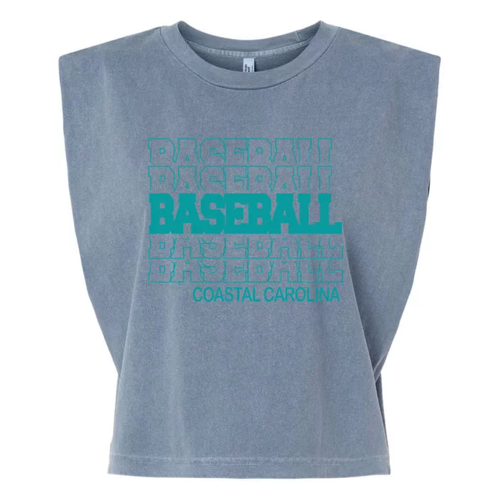 Baseball Coastal Carolina in Modern Stacked Lettering Garment-Dyed Women's Muscle Tee