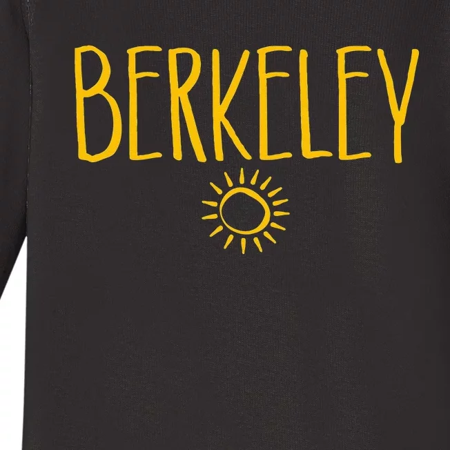 Berkeley California CA Sun Drawing Amber Print Baby Long Sleeve Bodysuit