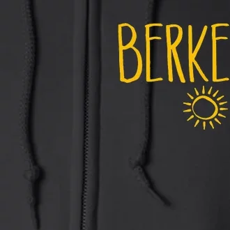 Berkeley California CA Sun Drawing Amber Print Full Zip Hoodie