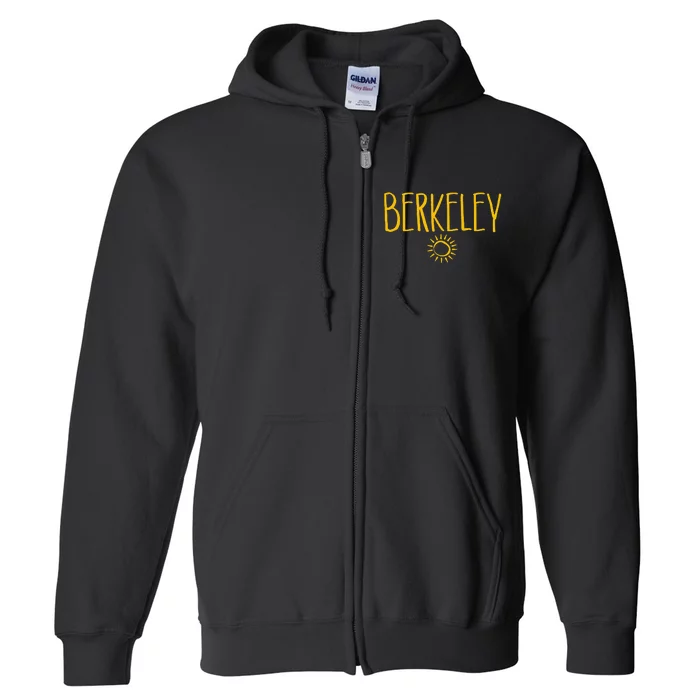 Berkeley California CA Sun Drawing Amber Print Full Zip Hoodie