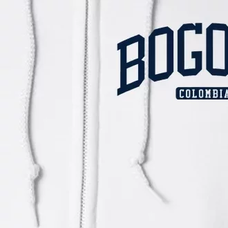 Bogota Colombia College University Style Full Zip Hoodie