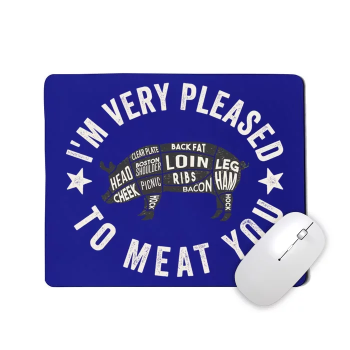 Butcher Chef Cook Bbq Grill And Pig Meat Beef Smoker Gift Mousepad